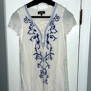 White shift dress